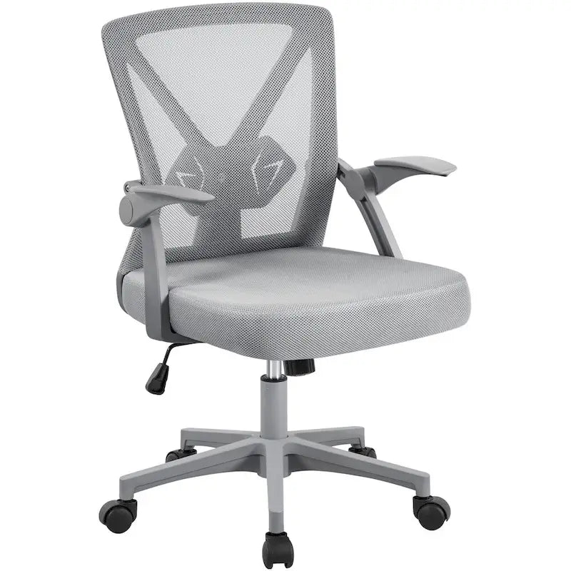 Mesh Office Chair with Flip-Up Armrests and Adjustable Lumbar Support