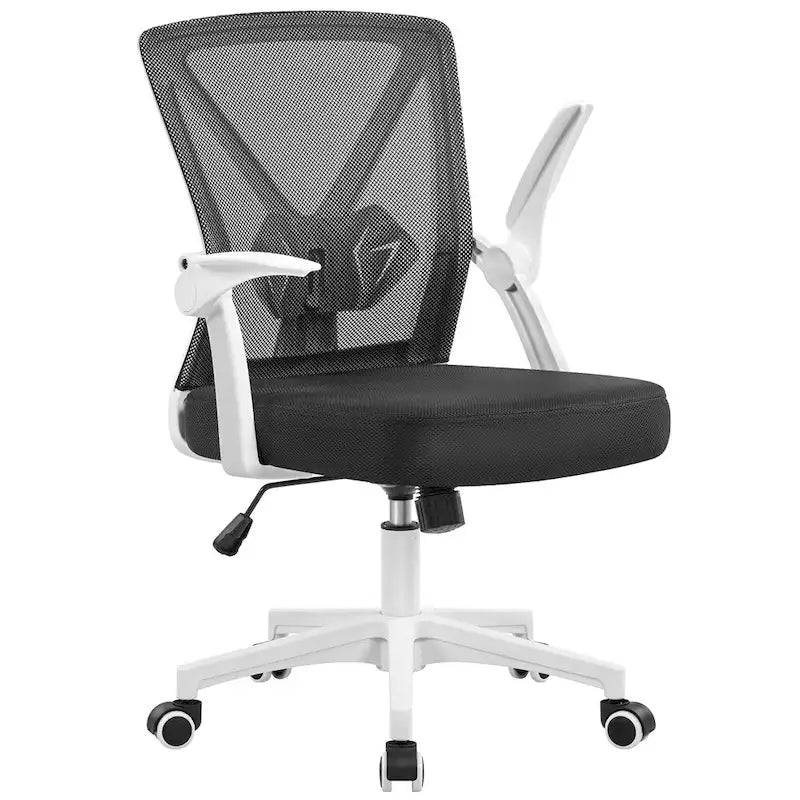 Mesh Office Chair with Flip-Up Armrests and Adjustable Lumbar Support