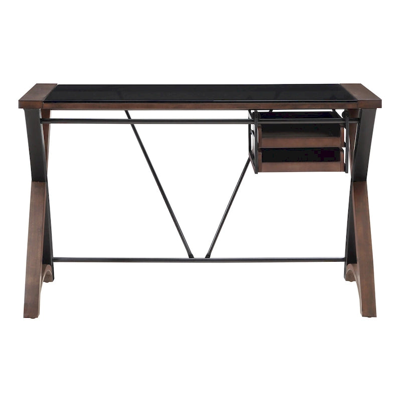 48 Glass-Top Desk with Sliding Storage Trays