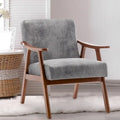 Mid-Century Modern Accent Chair with Solid Wood Frame