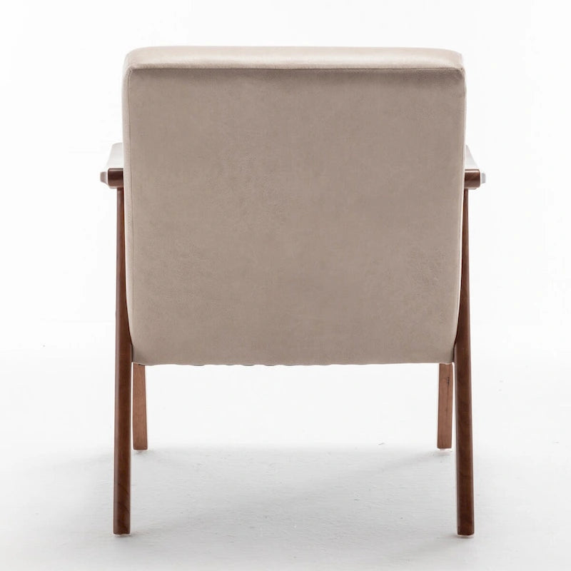 Mid-Century Modern Accent Chair with Solid Wood Frame