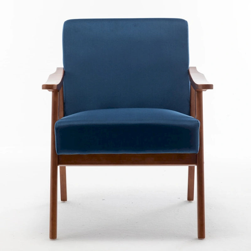 Mid-Century Modern Accent Chair with Solid Wood Frame
