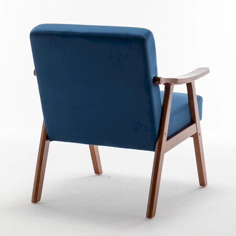 Mid-Century Modern Accent Chair with Solid Wood Frame