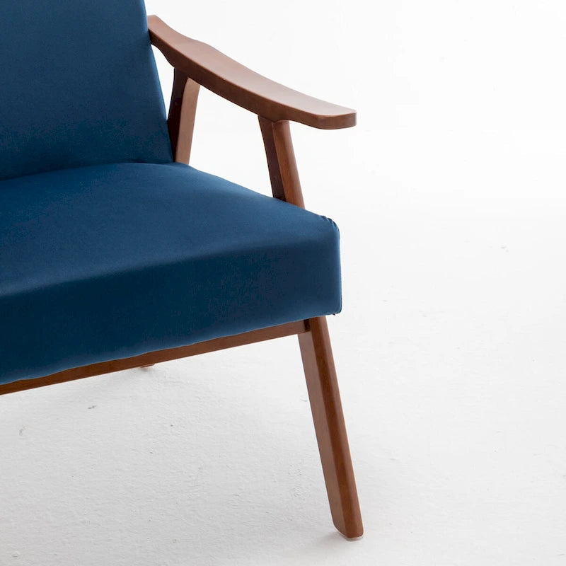 Mid-Century Modern Accent Chair with Solid Wood Frame