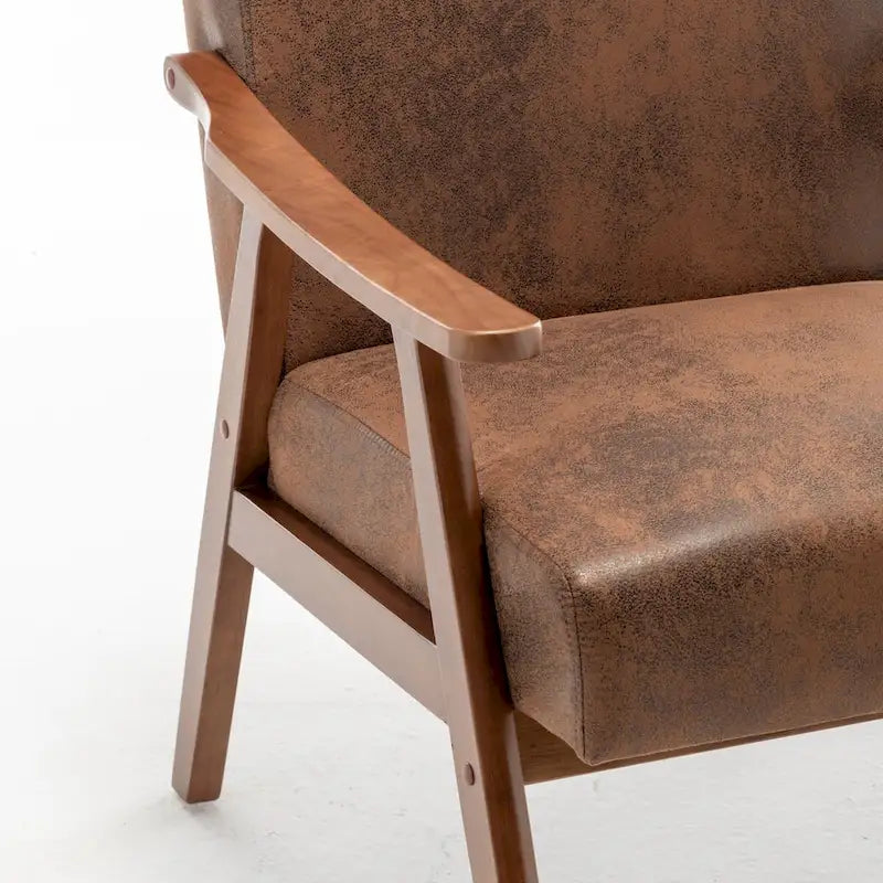 Mid-Century Modern Accent Chair with Solid Wood Frame
