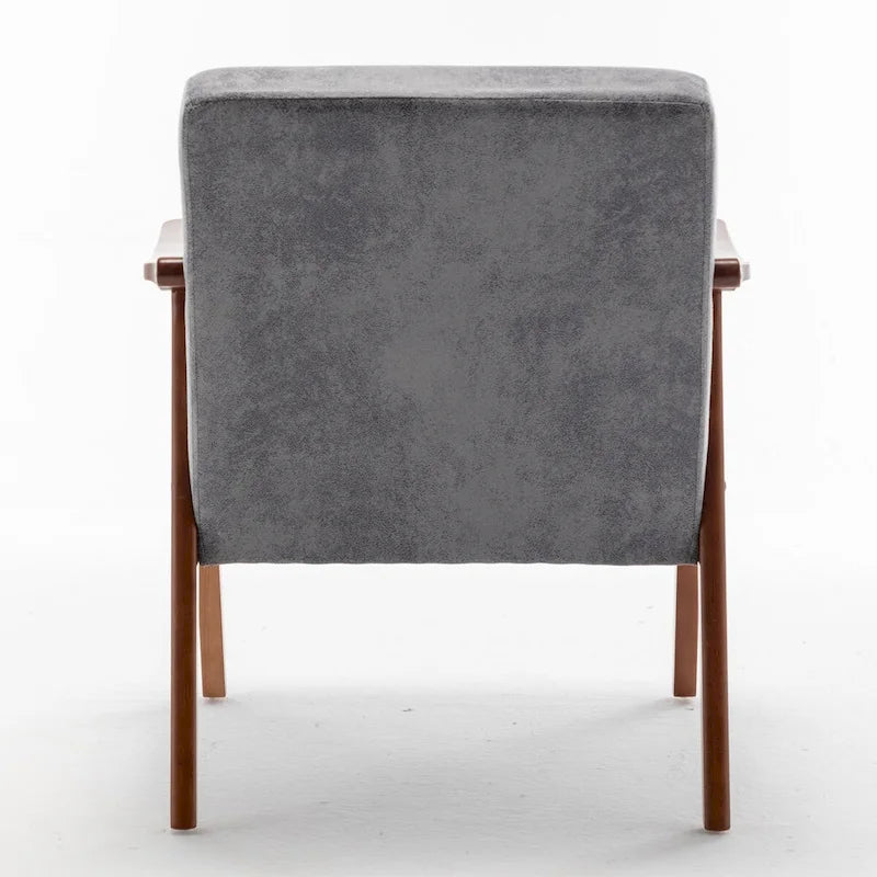 Mid-Century Modern Accent Chair with Solid Wood Frame
