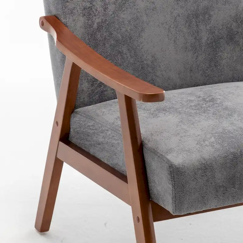 Mid-Century Modern Accent Chair with Solid Wood Frame
