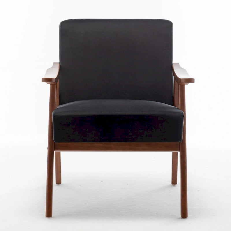 Mid-Century Modern Accent Chair with Solid Wood Frame